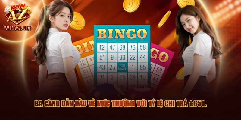Xổ Số WinAZ Cá Cược Lô Đề 3 Miền Tỷ Lệ 1:90, Chuẩn Quốc Gia 3 Ba càng dẫn đầu về mức thưởng với tỷ lệ chi trả 1:650.