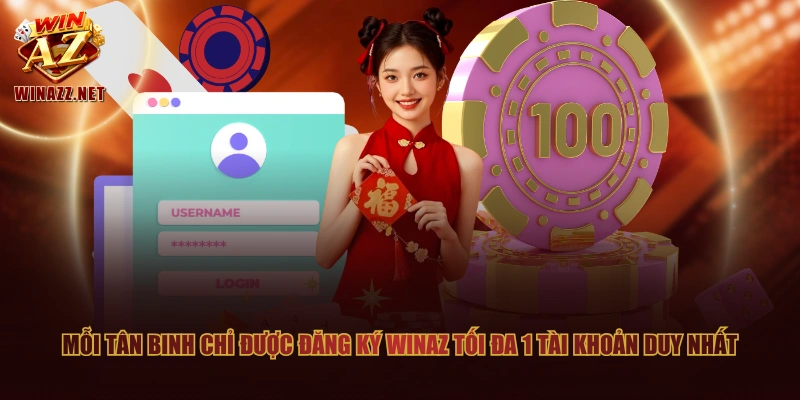 Đăng Ký WinAZ Nhận Về Tiền Thưởng Từ Sự Kiện Tân Binh 2 Mỗi tân binh chỉ được đăng ký WinAZ tối đa 1 tài khoản duy nhất